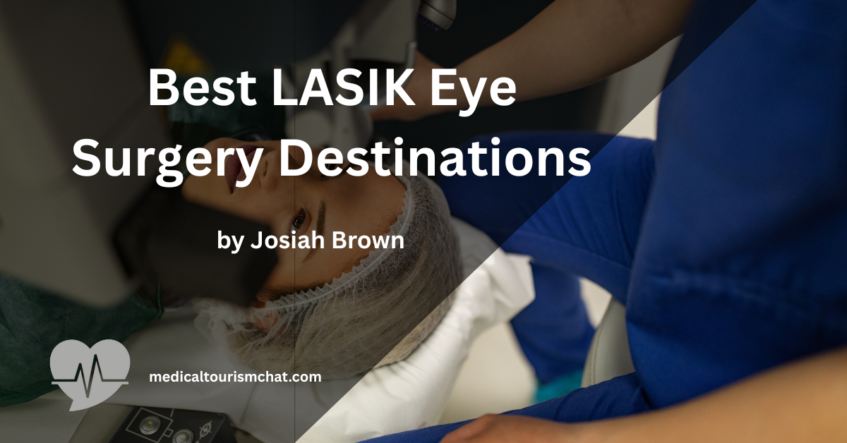 Patient undergoing LASIK eye surgery in a modern clinic abroad